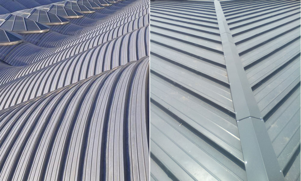 metal panels for large span roofing system
