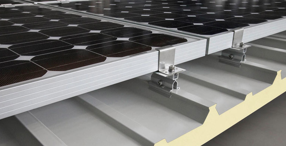 Insulated sandwich panels with solar panels