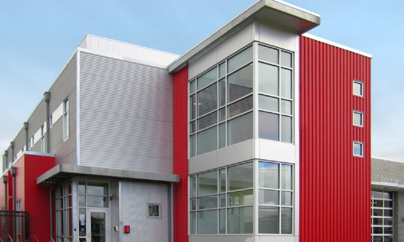 Cladding panel on commercial building