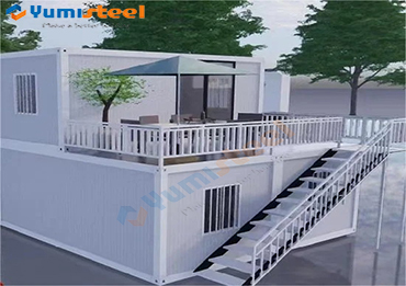 Flat packed container house for living