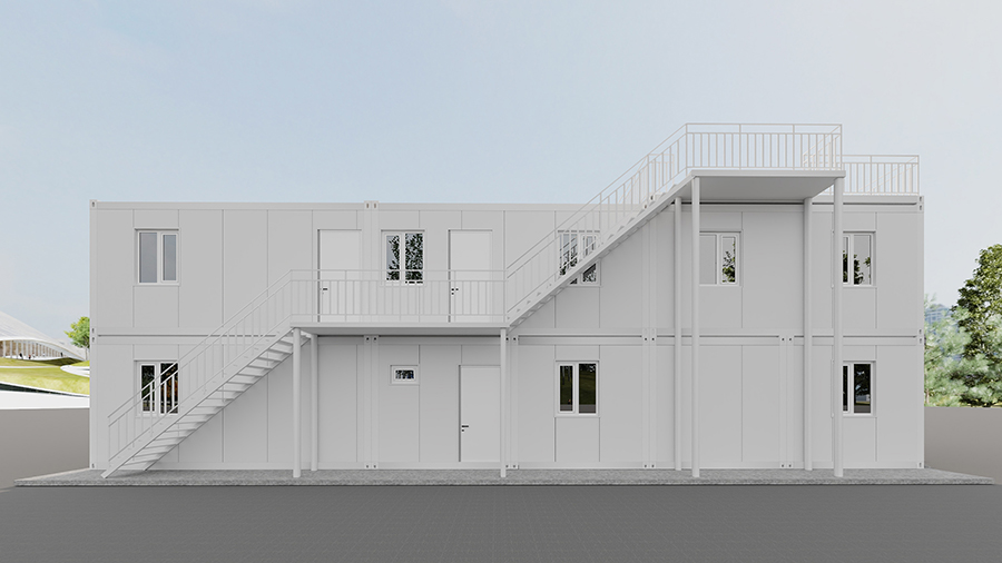 Back of the office container building