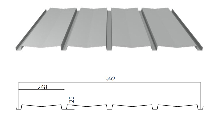 YX25-248-992 Corrugated Sheet