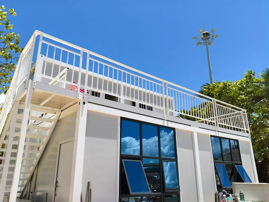 Container house by beach in Hainan province