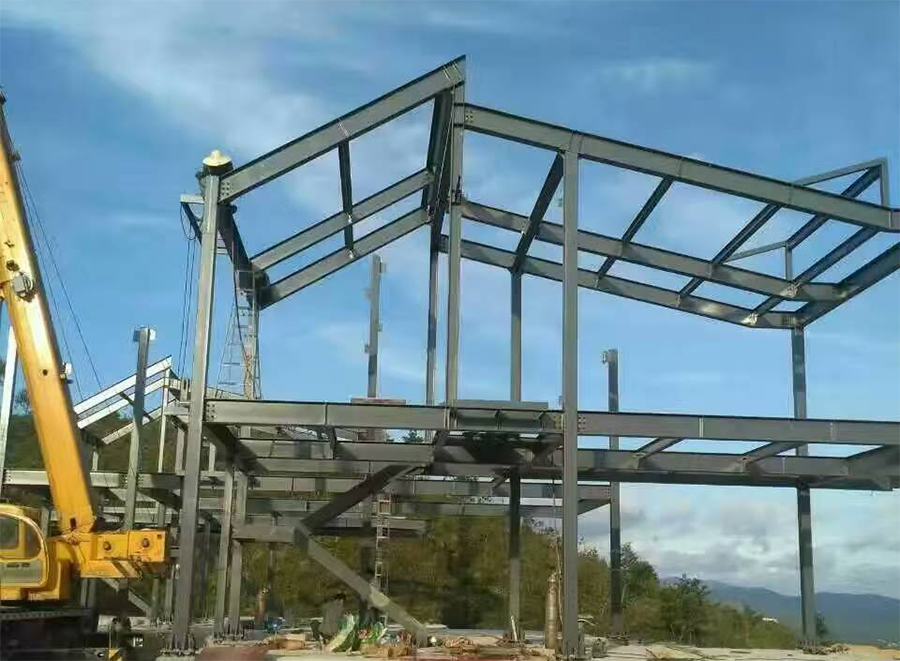 Steel structure construction site Steel structure construction site