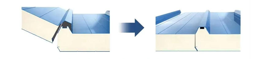  PU roof sandwich panel overlapping method