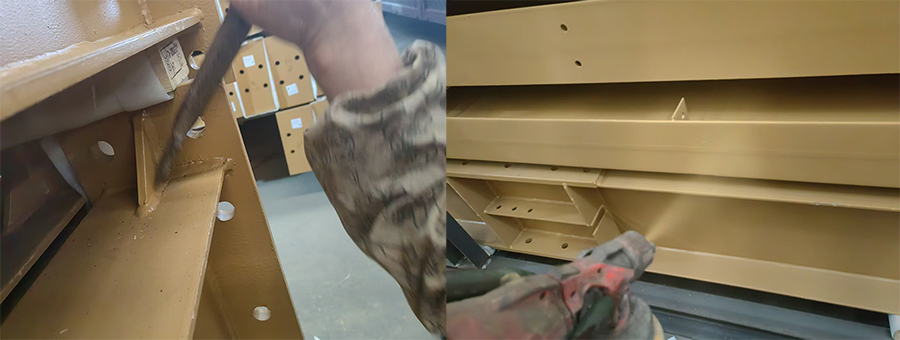 Steel structure surface and welded joint painting treatment