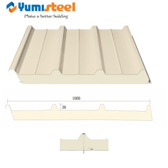 Polyurethane sandwich roof panel